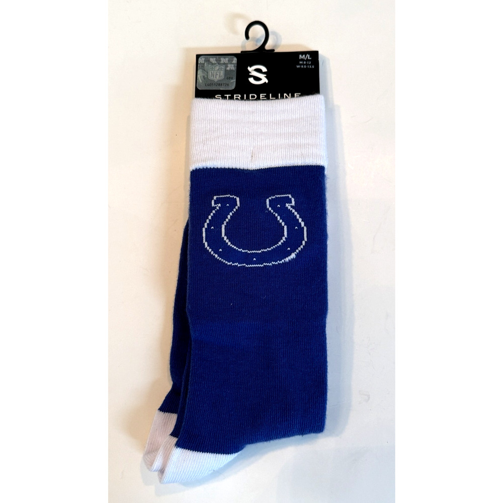 Strideline Indianapolis Colts Unisex Socks M/L Sizes M: 8-12 W: 9.5-13.5 NWT